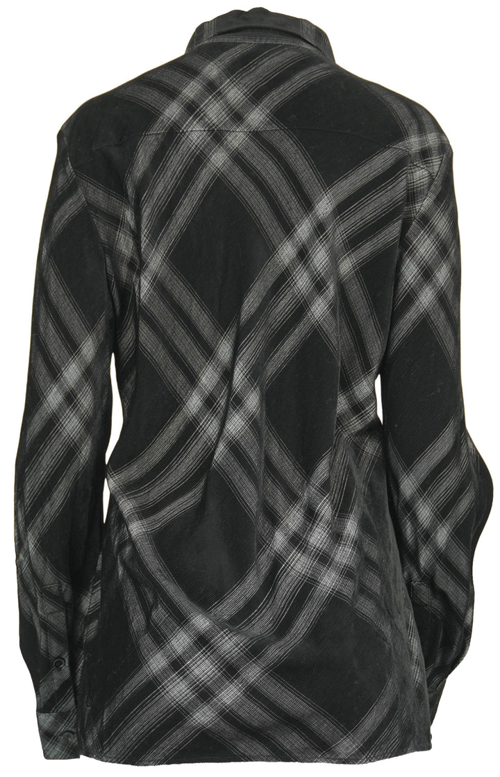 Burberry Check Button Up Shirt in Black and White - Discounts on Burberry at UAL