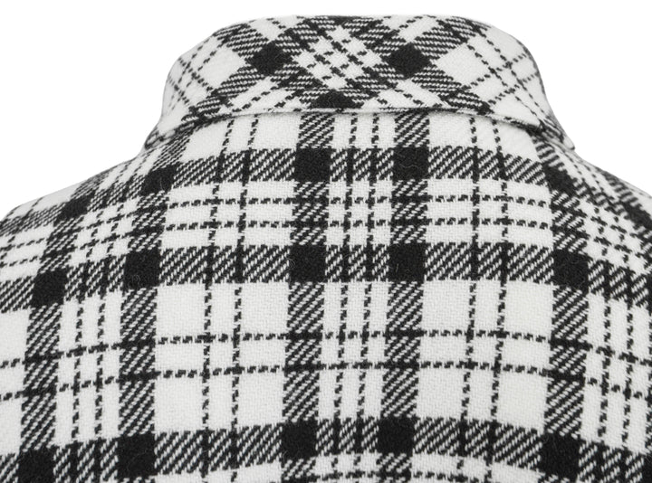 Richard Grand Plaid Cashmere Fitted Shirt in Black and White - Discounts on Richard Grand at UAL