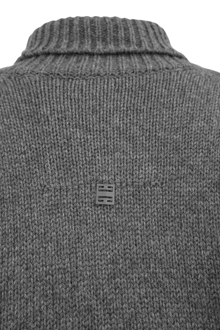 Givenchy Long Rolled Neck Sweater in Grey - Discounts on Givenchy at UAL
