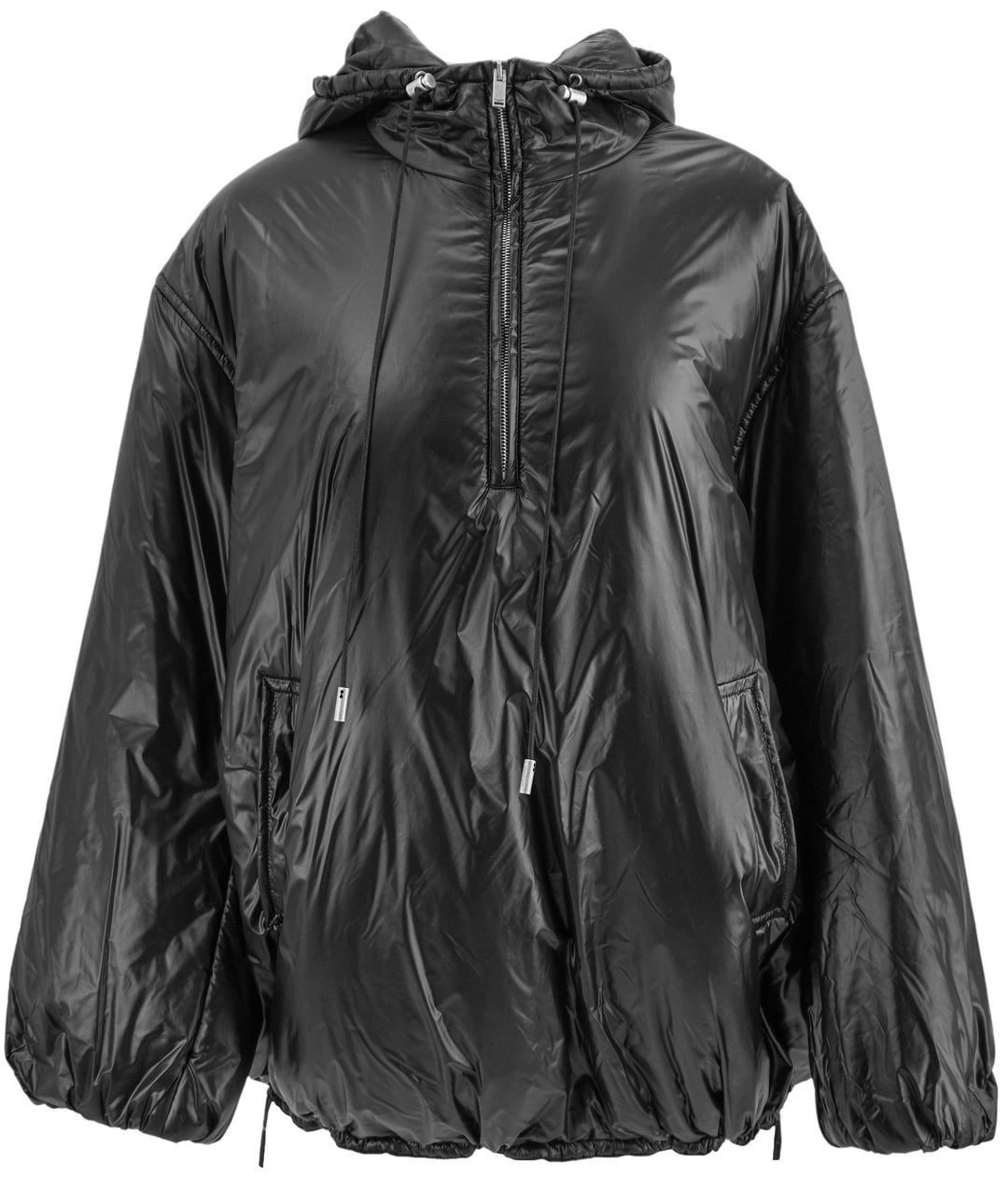 Saint Laurent Cassandre Nylon Pullover in Black - Discounts on Saint Laurent at UAL