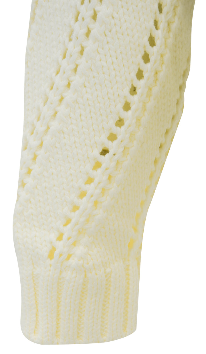 Staud Cropped Hampton Half Zip Sweater in Cream