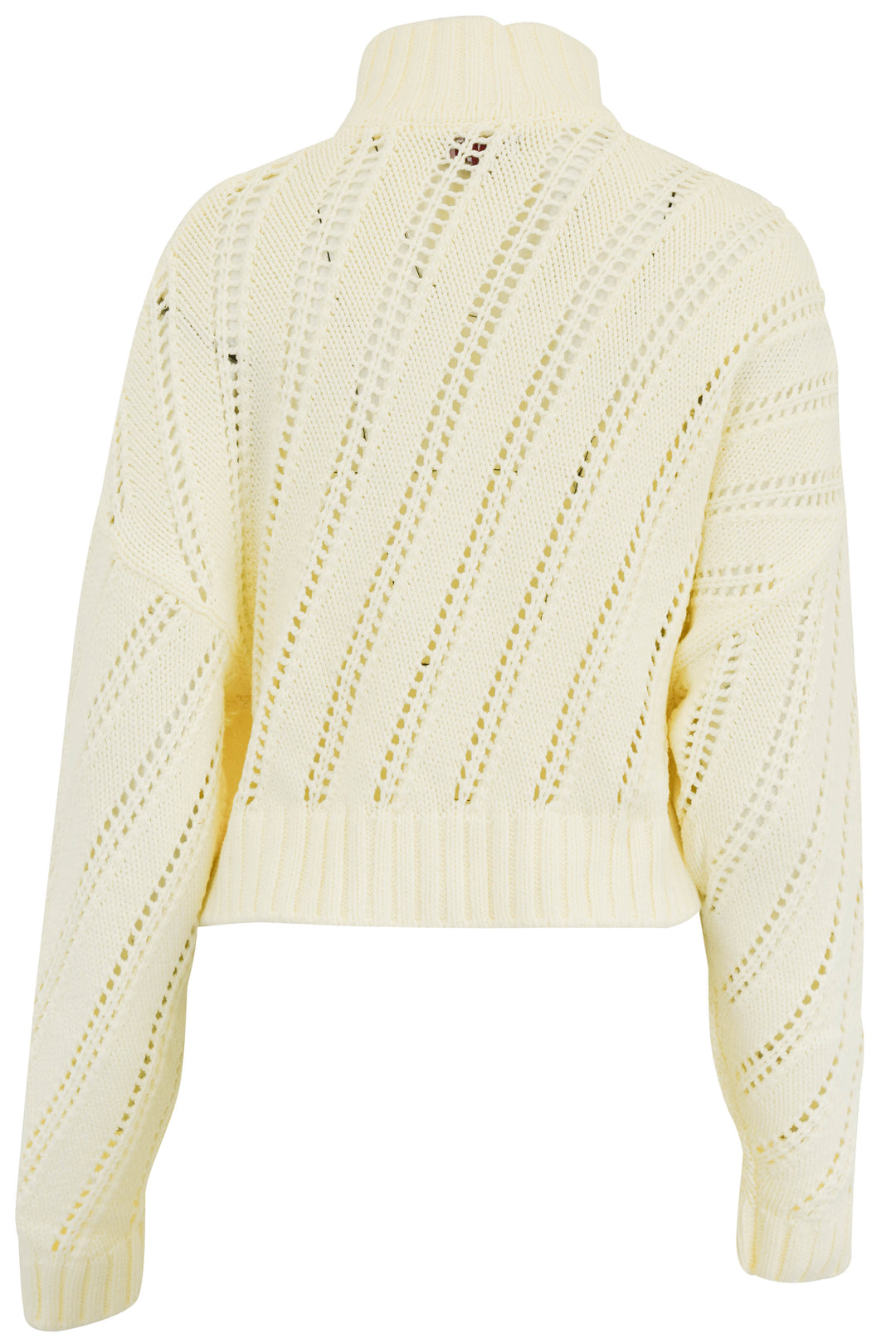 Staud Cropped Hampton Half Zip Sweater in Cream