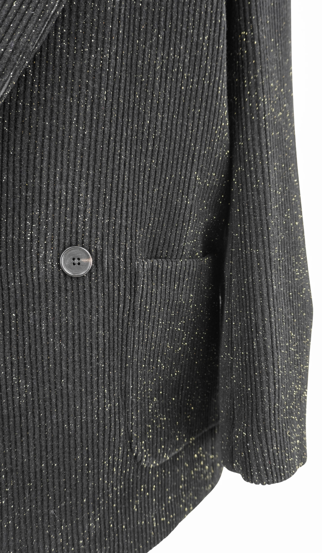 Petar Petrov Sparkle Corduroy Jacket in Black/Gold - Discounts on Saint Laurent at UAL