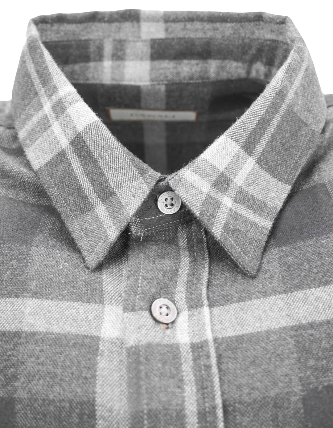 Canali Flannel Button Down in Gray Plaid - Discounts on Canali at UAL