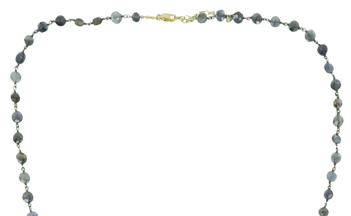 Ela Rae Yaeli Coin Necklace in Iolite/Dendrite Opal - Discounts on Ela Rae at UAL