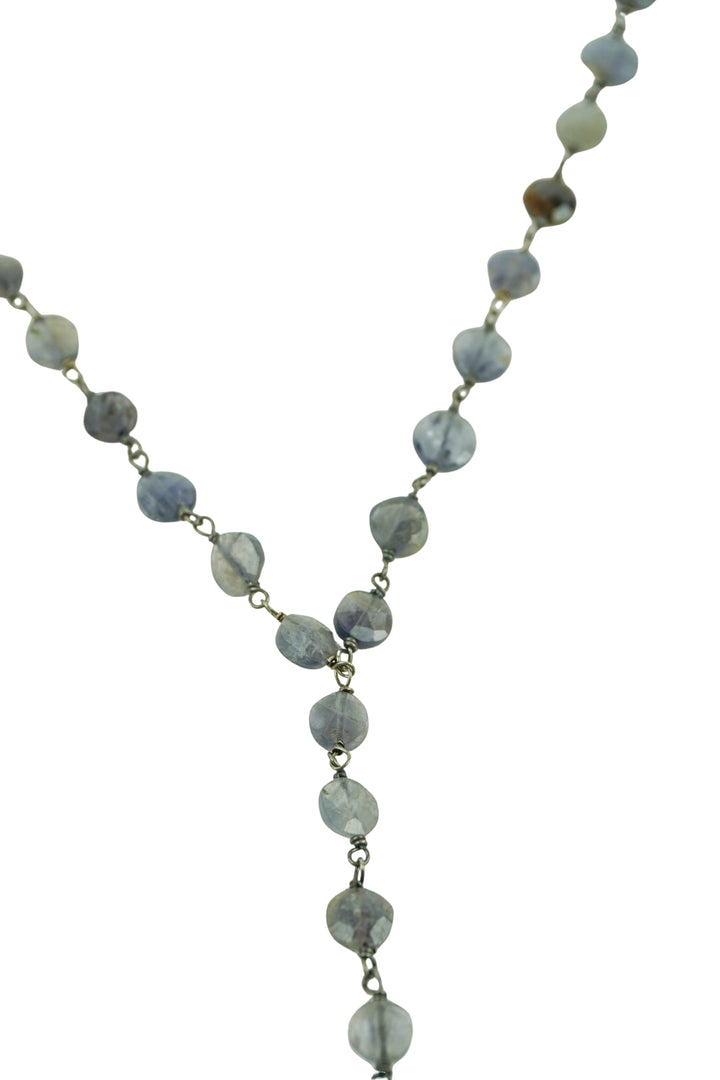 Ela Rae Yaeli Coin Necklace in Iolite/Dendrite Opal - Discounts on Ela Rae at UAL