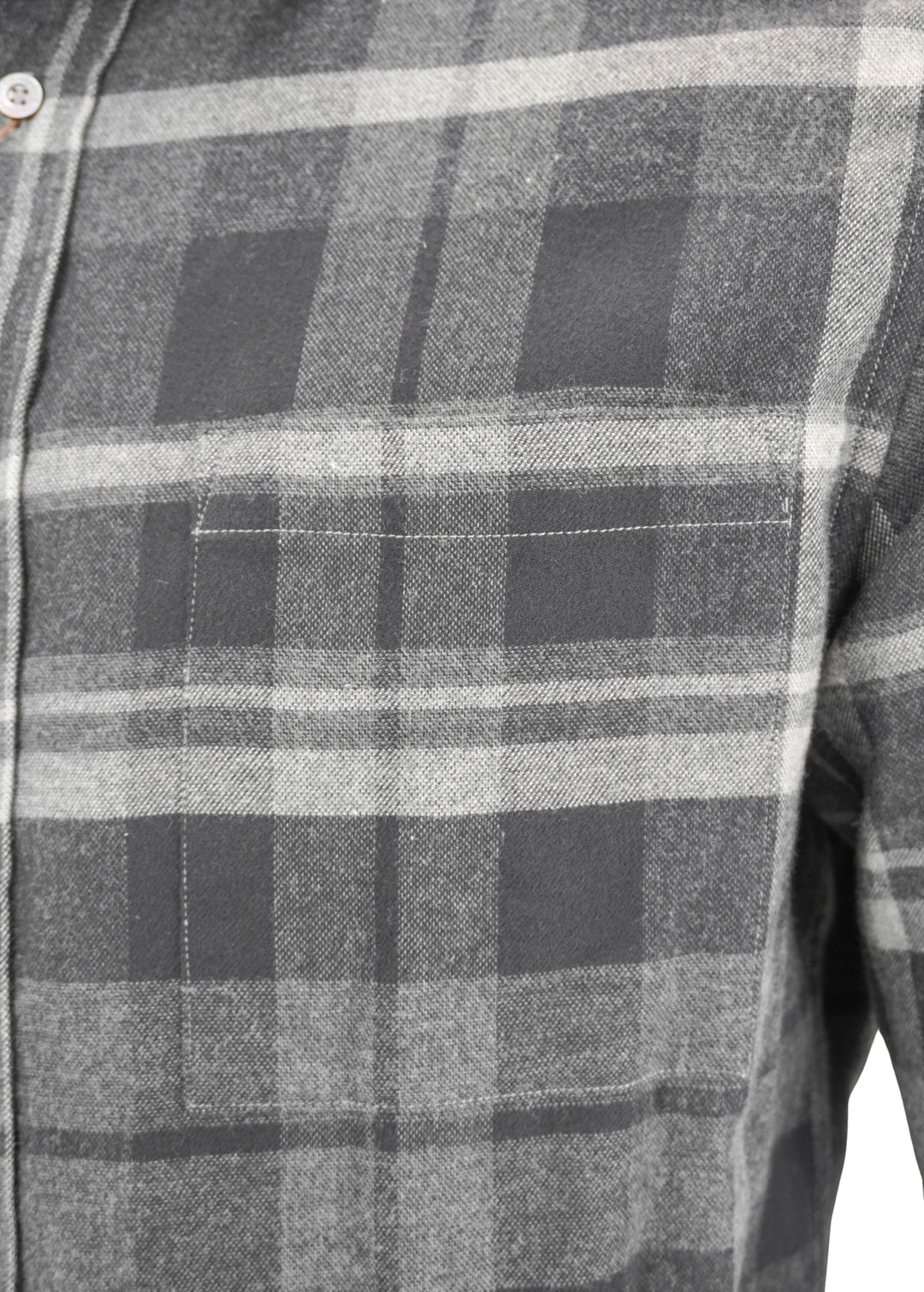 Canali Flannel Button Down in Gray Plaid - Discounts on Canali at UAL