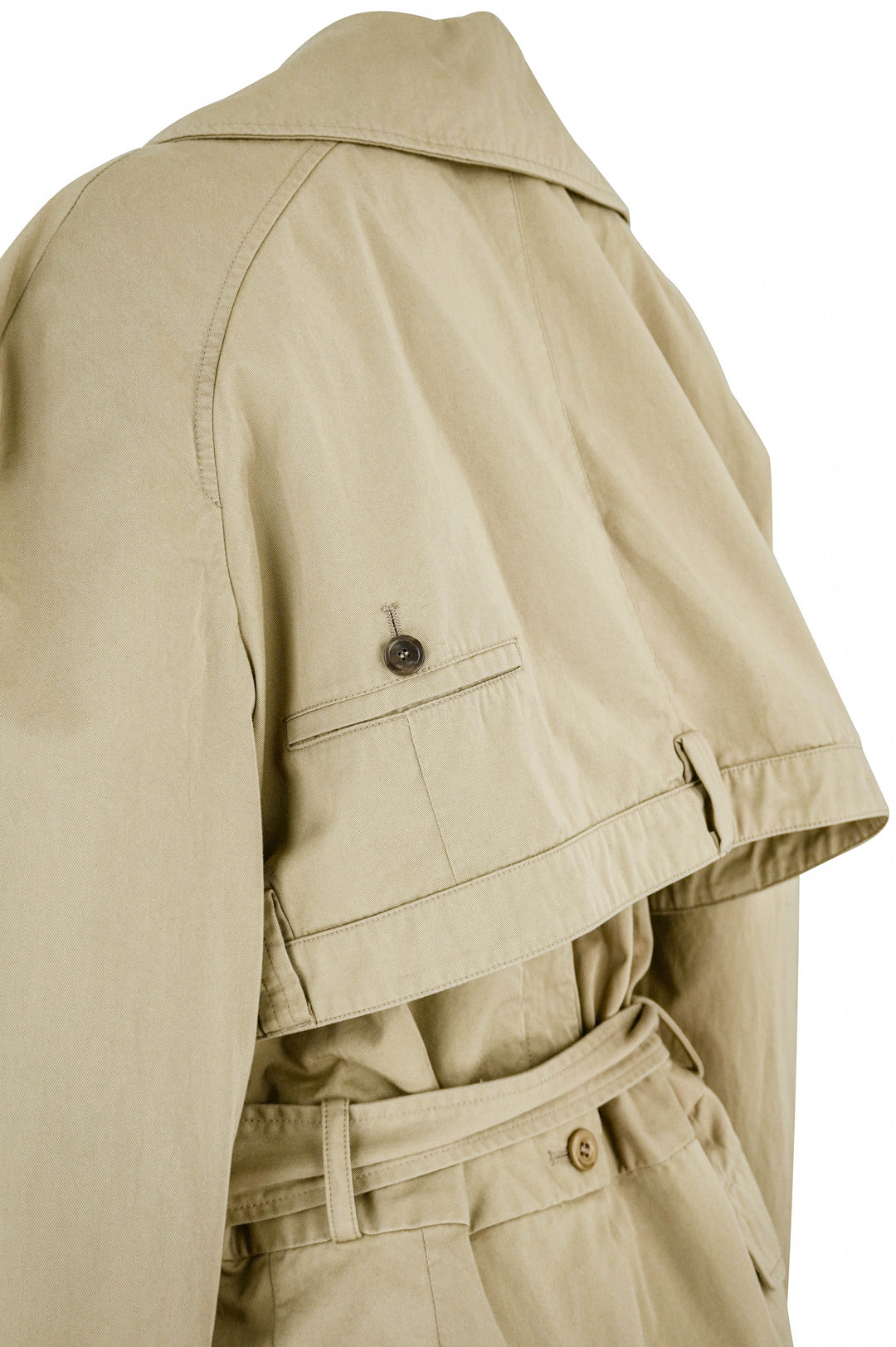 Balenciaga Oversized Asymmetrical Trench Coat in Beige - Discounts on Balenciaga at UAL