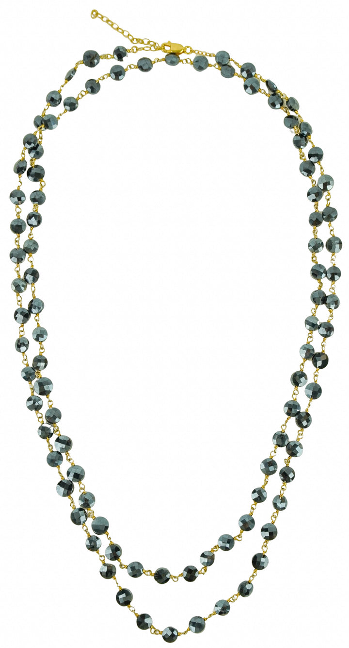 Ela Rae Diana Coin Necklace in Mystic Black Spinel - Discounts on Ela Rae at UAL