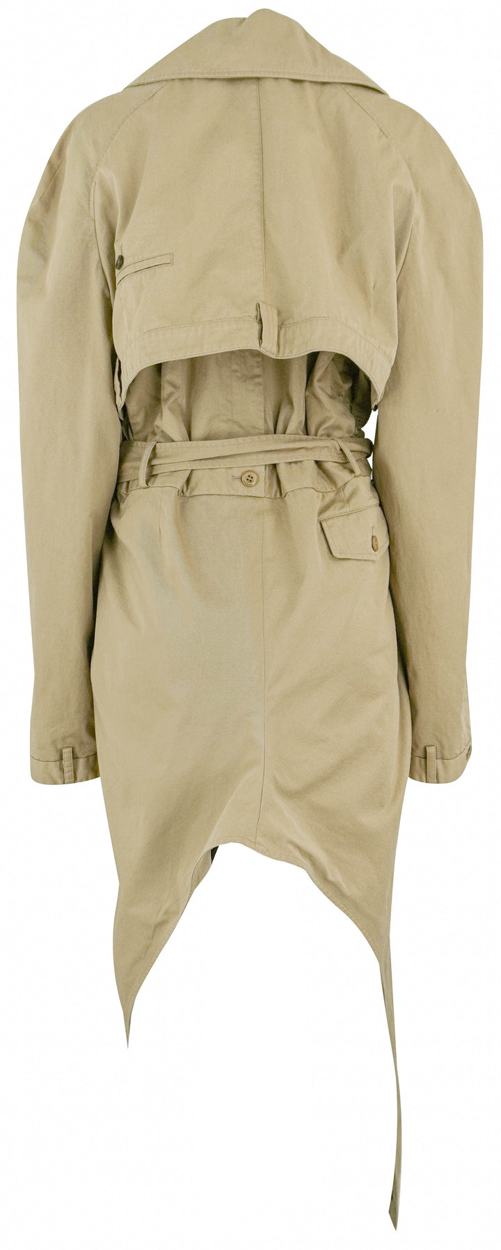 Balenciaga Oversized Asymmetrical Trench Coat in Beige - Discounts on Balenciaga at UAL