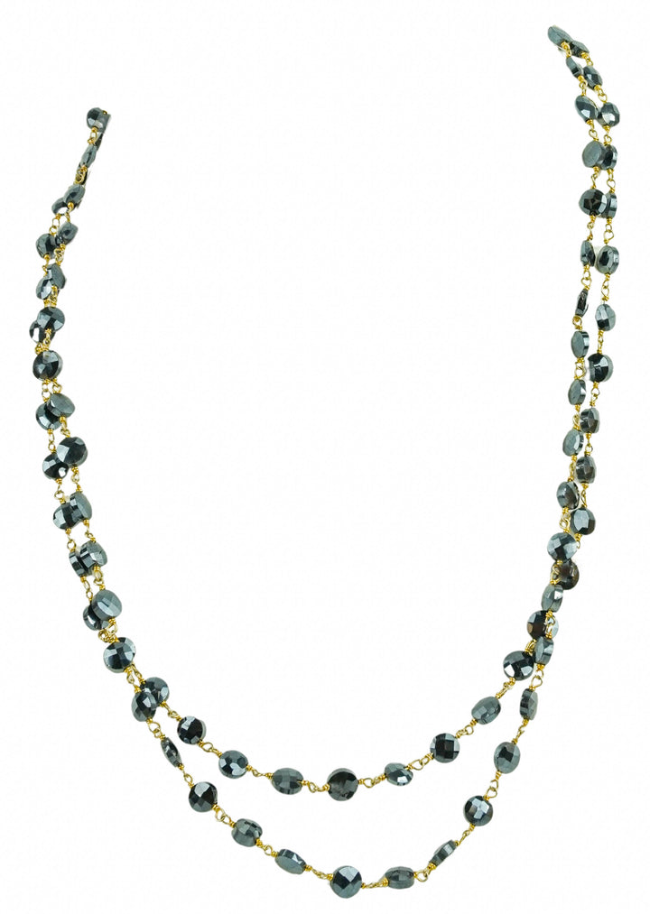 Ela Rae Diana Coin Necklace in Mystic Black Spinel - Discounts on Ela Rae at UAL
