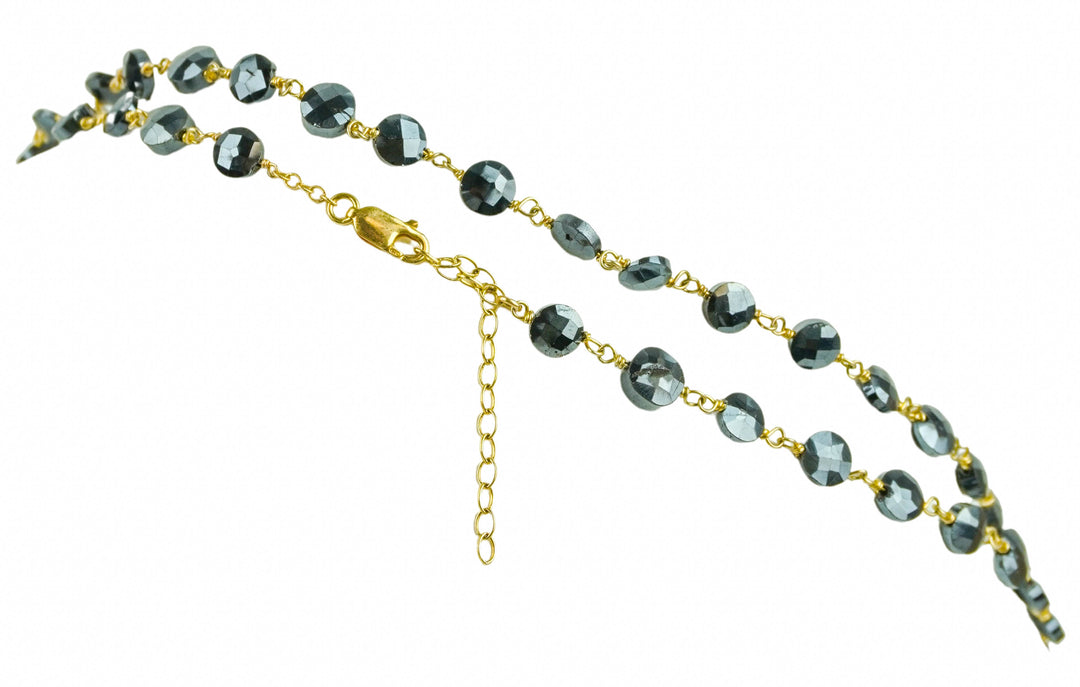 Ela Rae Diana Coin Necklace in Mystic Black Spinel - Discounts on Ela Rae at UAL