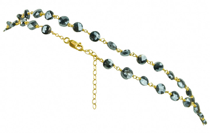Ela Rae Diana Coin Necklace in Mystic Black Spinel - Discounts on Ela Rae at UAL
