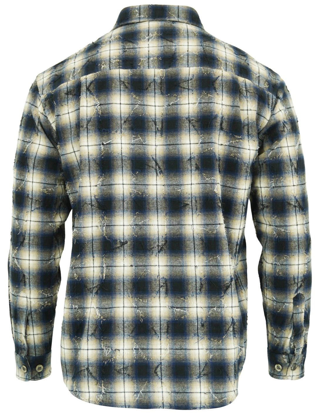Tintoria Mattei 954 Distressed Flannel in Navy/Black Plaid
