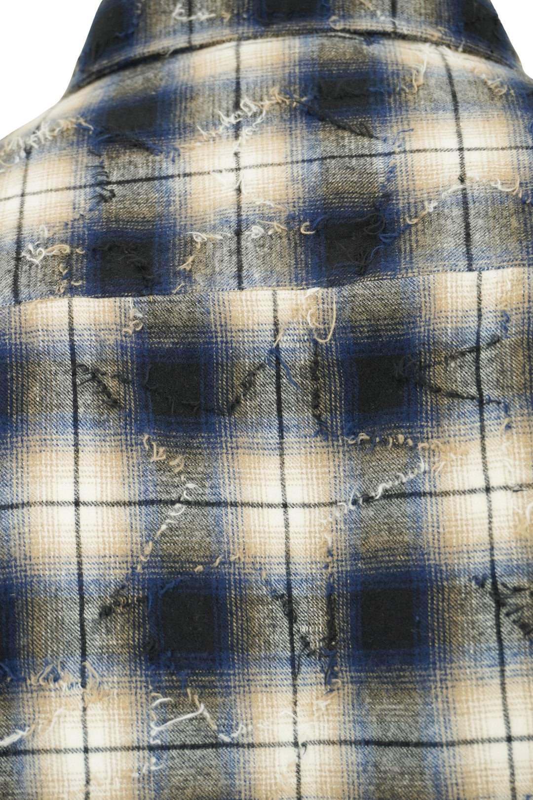 Tintoria Mattei 954 Distressed Flannel in Navy/Black Plaid