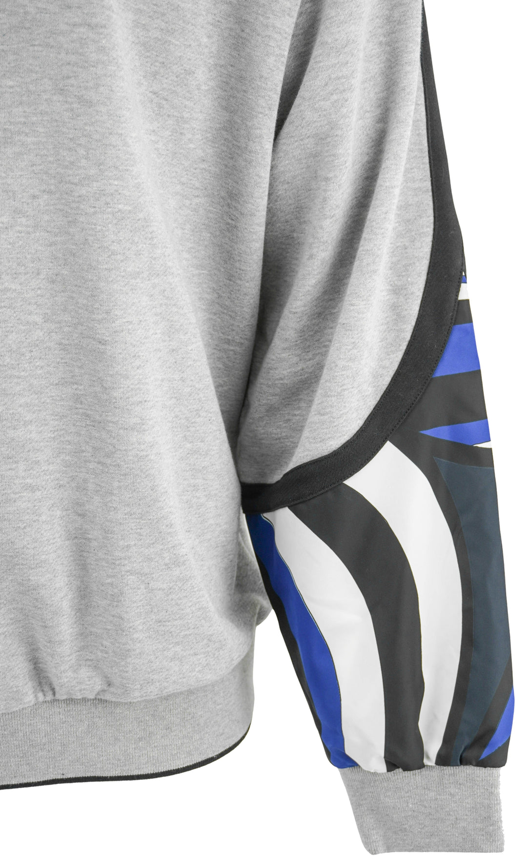 Pucci Hoodie with Sleeve Detail in Grey/Blue - Discounts on Pucci at UAL