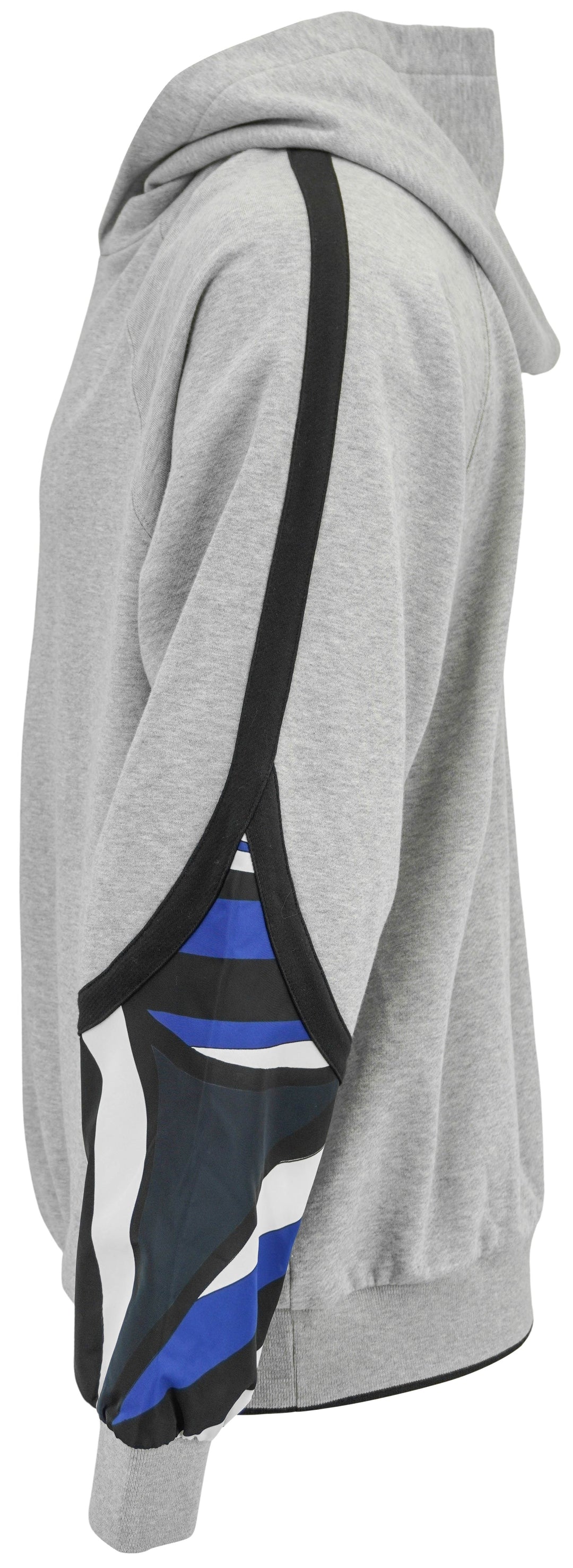 Pucci Hoodie with Sleeve Detail in Grey/Blue - Discounts on Pucci at UAL