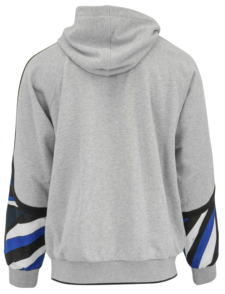 Pucci Hoodie with Sleeve Detail in Grey/Blue - Discounts on Pucci at UAL