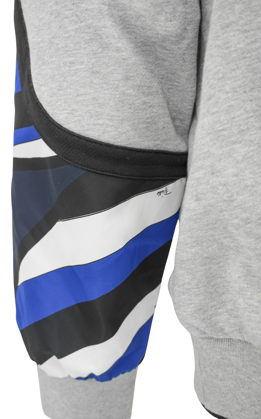 Pucci Hoodie with Sleeve Detail in Grey/Blue - Discounts on Pucci at UAL