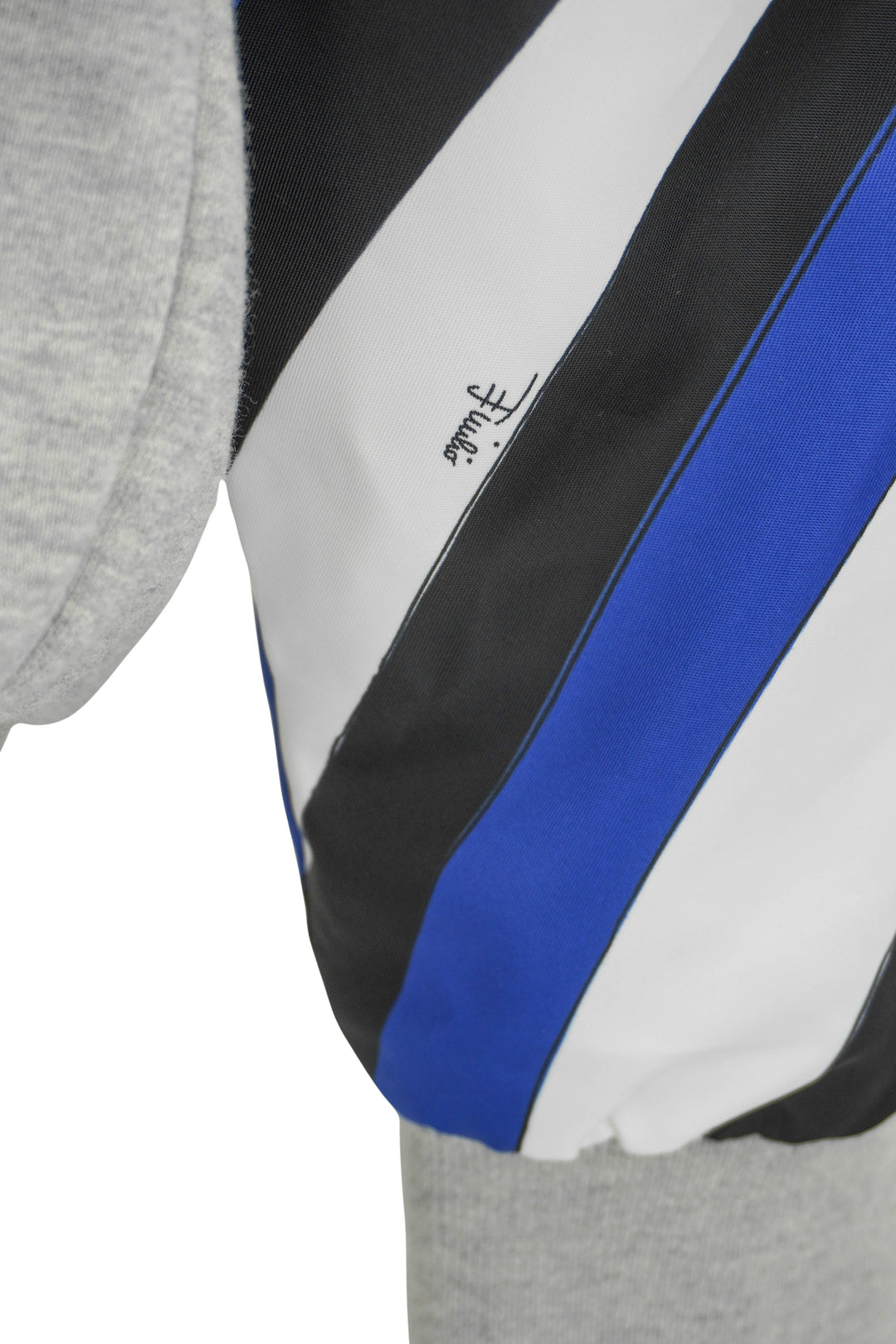 Pucci Hoodie with Sleeve Detail in Grey/Blue - Discounts on Pucci at UAL