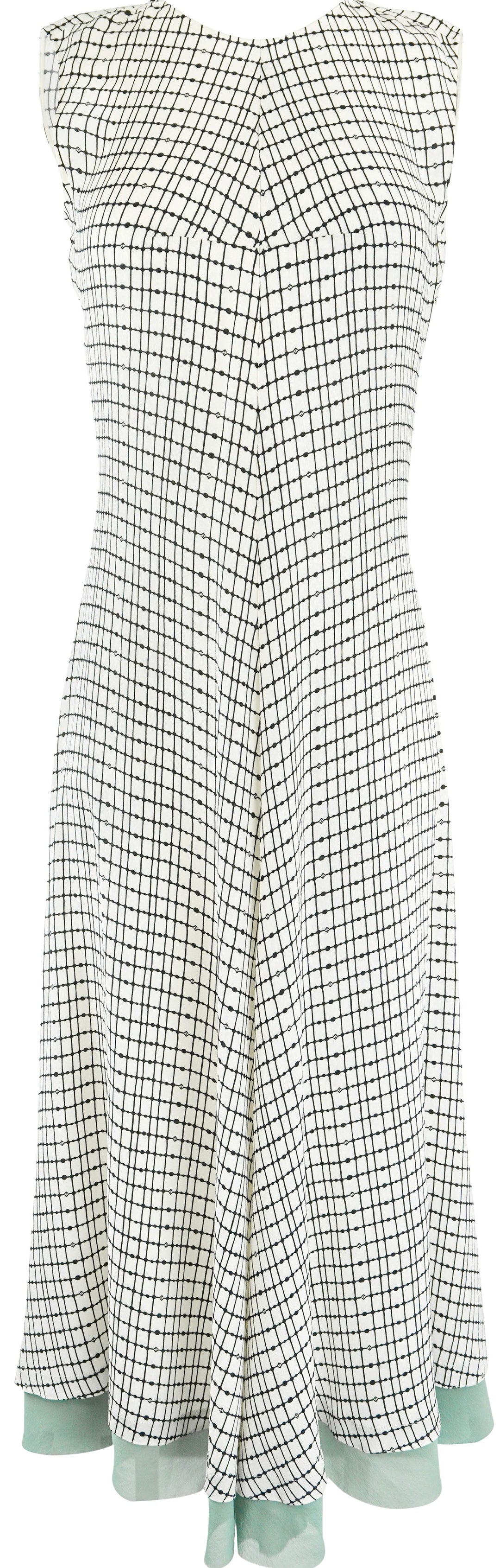 Fendi Grid Printed Dress in Off White - Discounts on Fendi at UAL