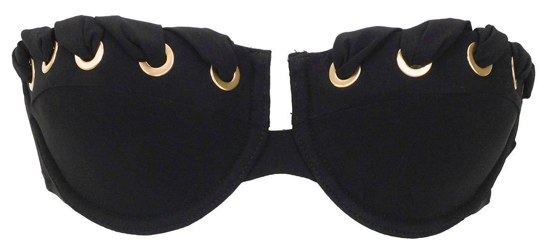 Zimmermann Alight Eyelet Balconette Bikini Top in Black - Discounts on Zimmermann at UAL