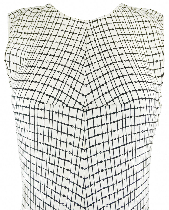 Fendi Grid Printed Dress in Off White - Discounts on Fendi at UAL