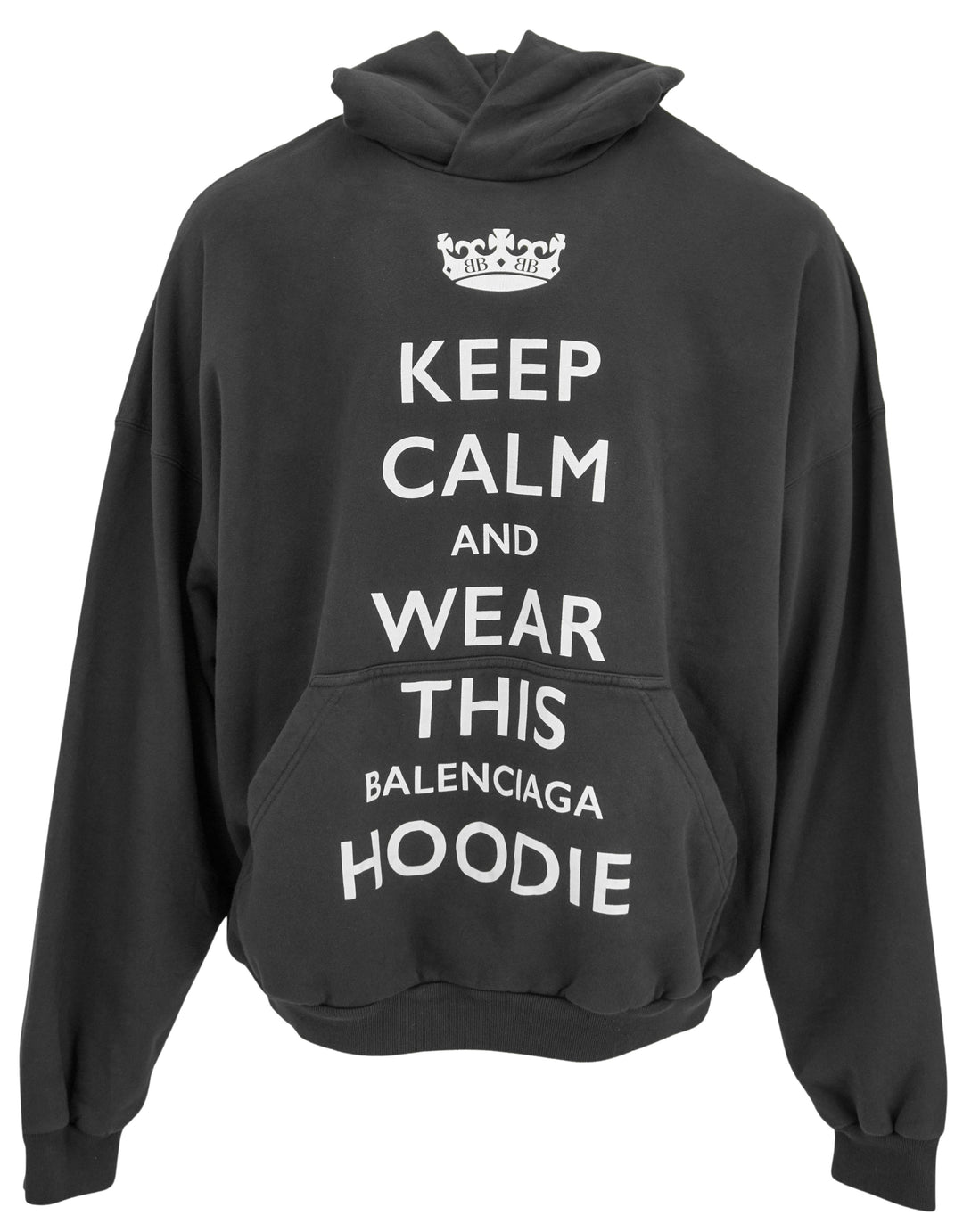 Balenciaga Keep Calm and Wear This Hoodie in Washed Black