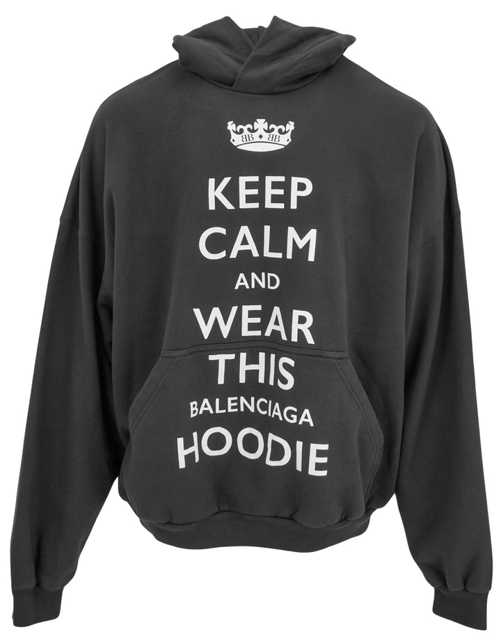 Balenciaga Keep Calm and Wear This Hoodie in Washed Black