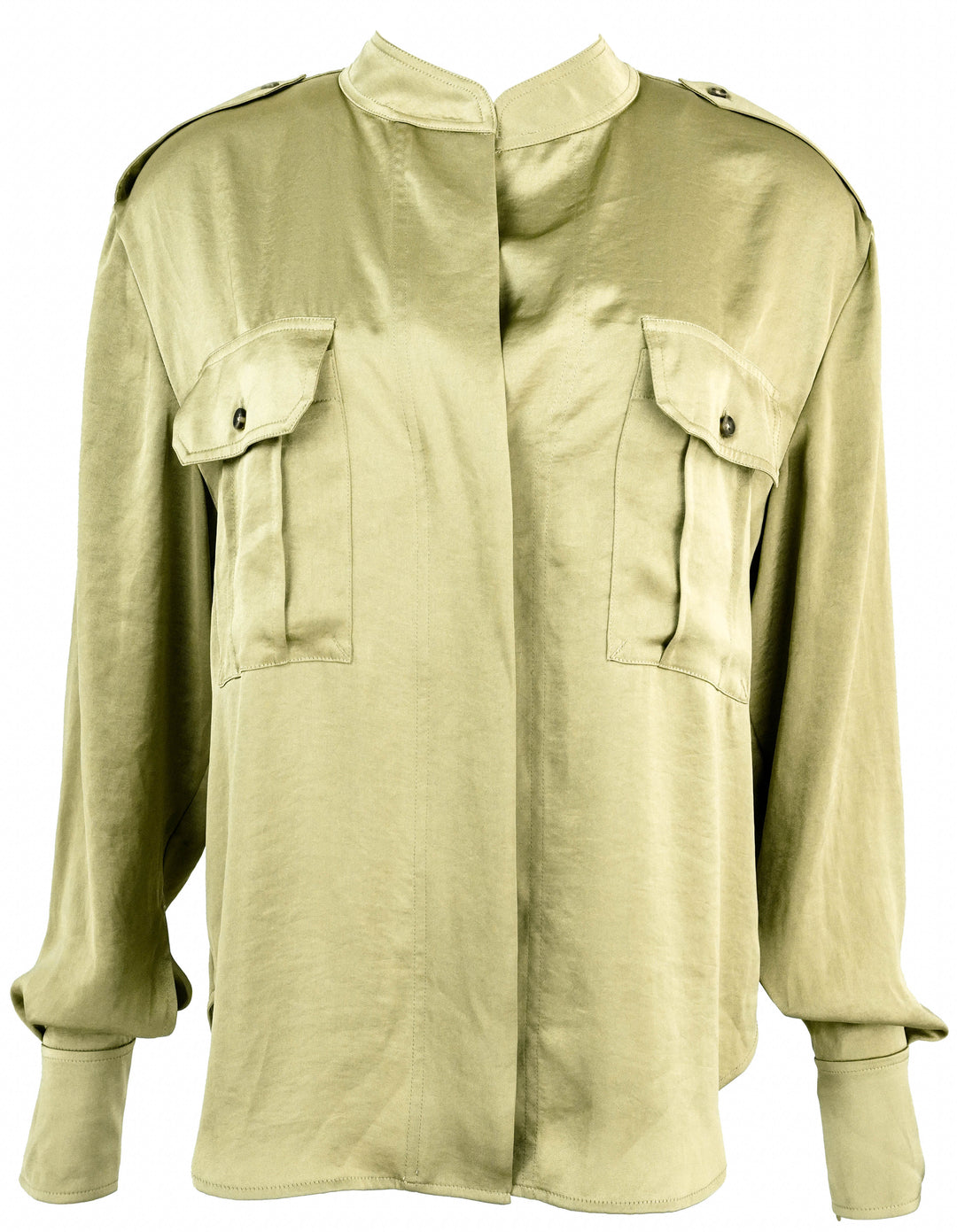 A.L.C. Silk Shirt in Khaki - Discounts on A.L.C. at UAL