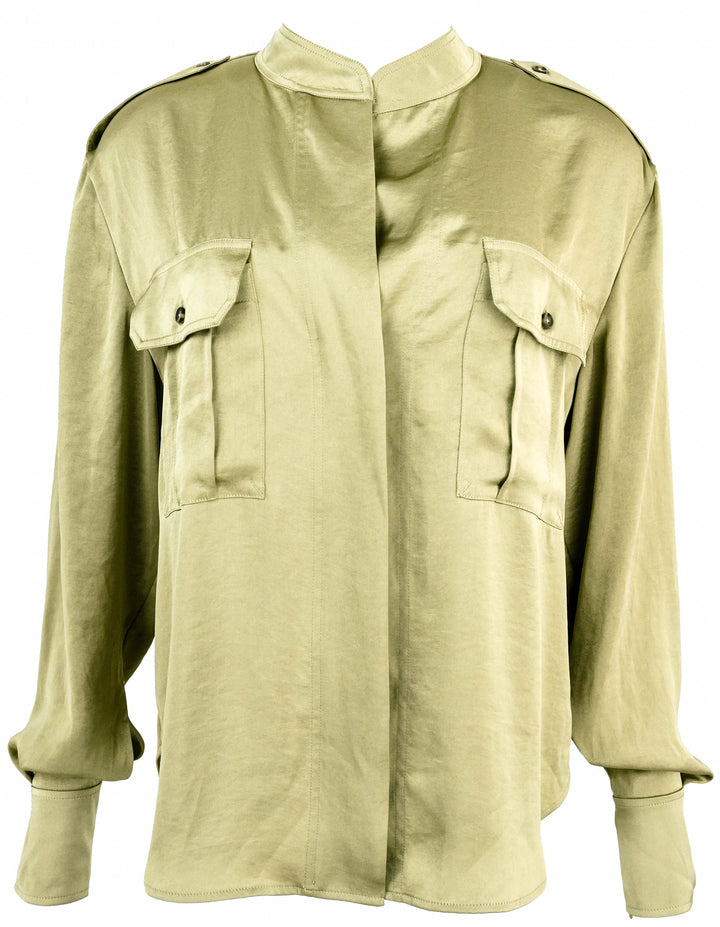 A.L.C. Silk Shirt in Khaki - Discounts on A.L.C. at UAL