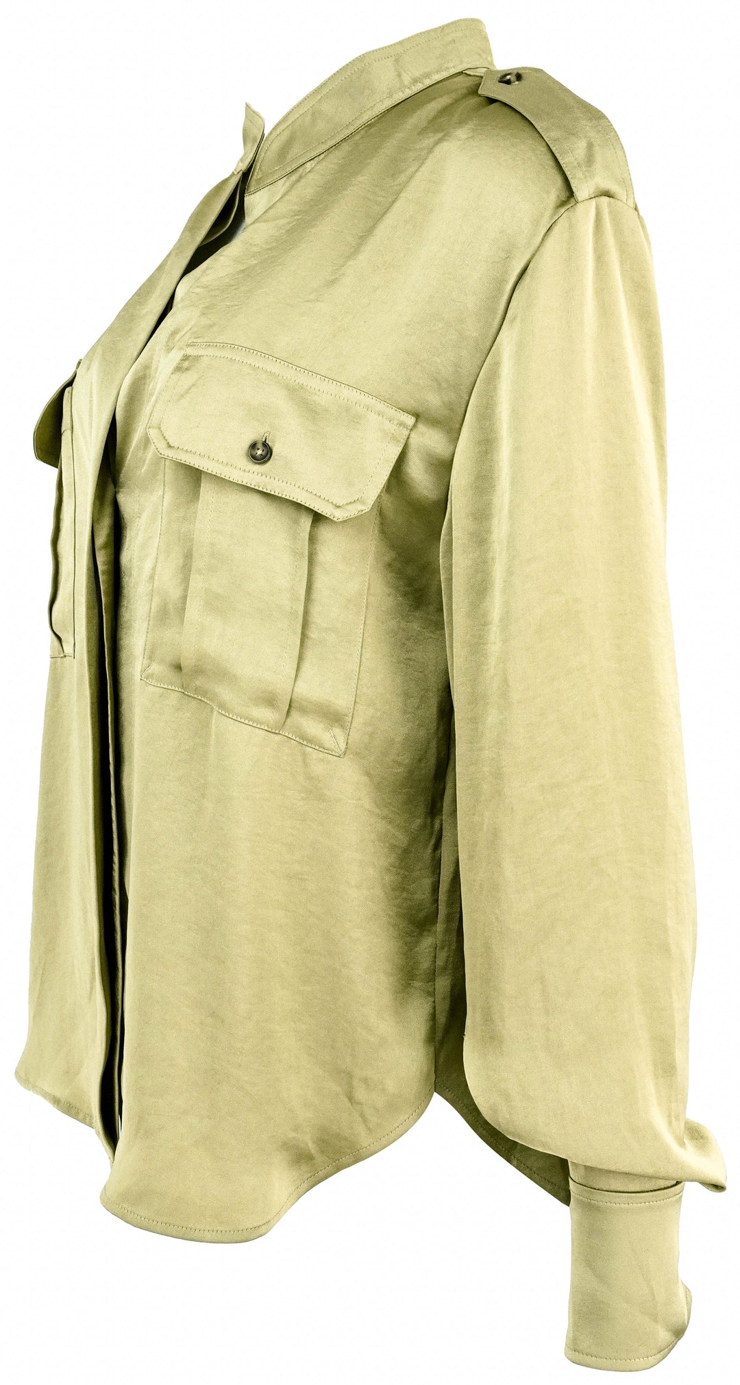 A.L.C. Silk Shirt in Khaki - Discounts on A.L.C. at UAL
