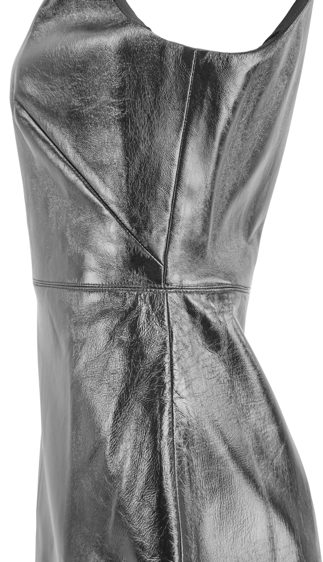 Brandon Maxwell Audrey Glazed Leather Column Dress in Black - Discounts on Brandon Maxwell at UAL