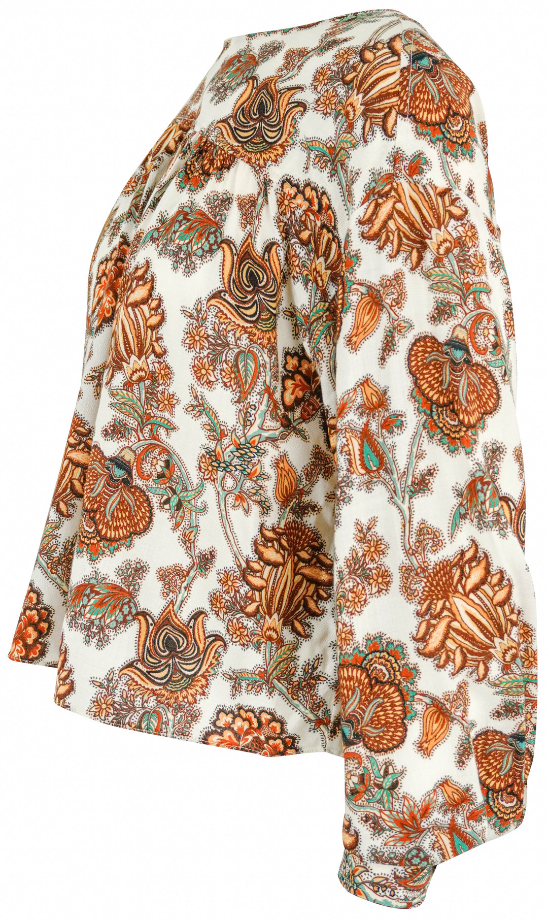 Ulla Johnson Floral Print Top in Rust Multi - Discounts on Ulla Johnson at UAL