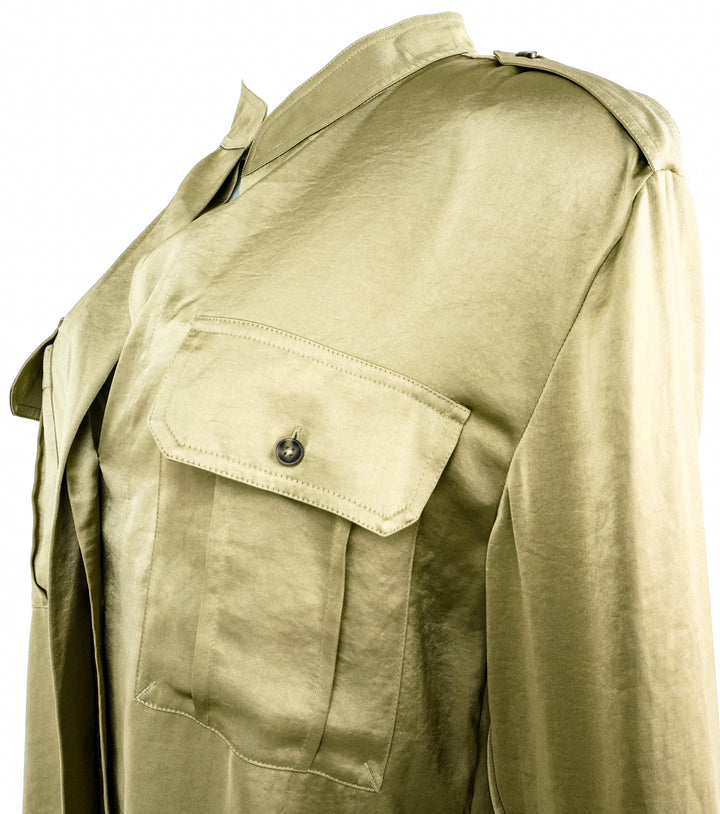 A.L.C. Silk Shirt in Khaki - Discounts on A.L.C. at UAL