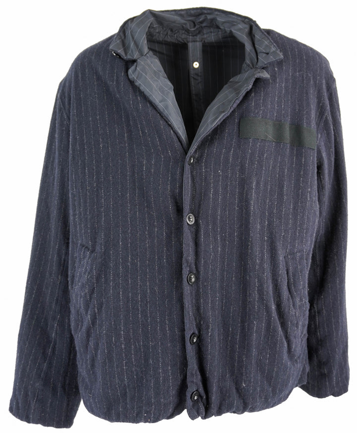 Sacai Wool Shrivel Reversible Jacket in Black - Discounts on sacai at UAL