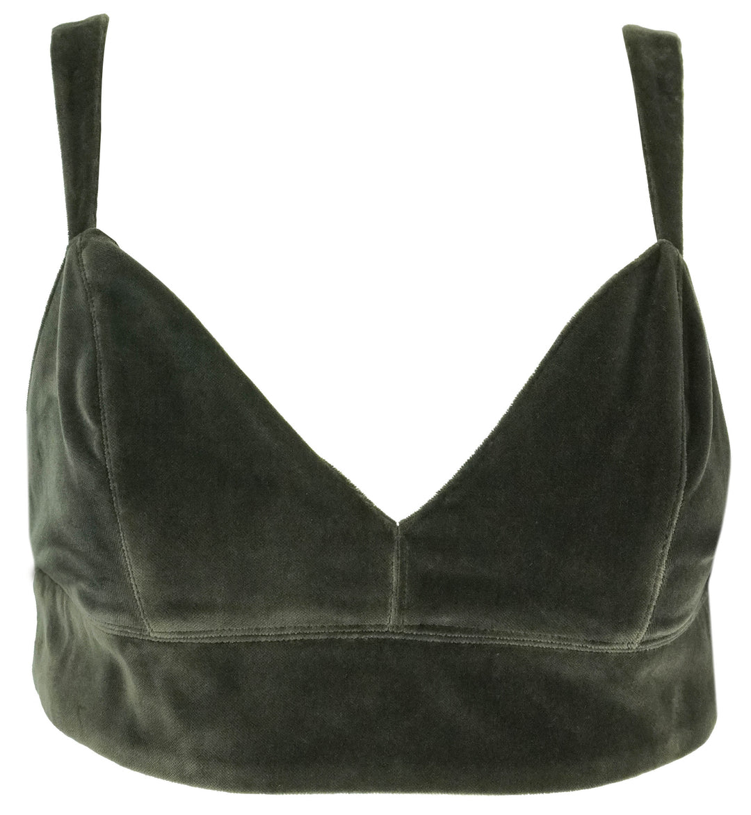 Moussy Velvet Bra Top in Brown - Discounts on Moussy at UAL