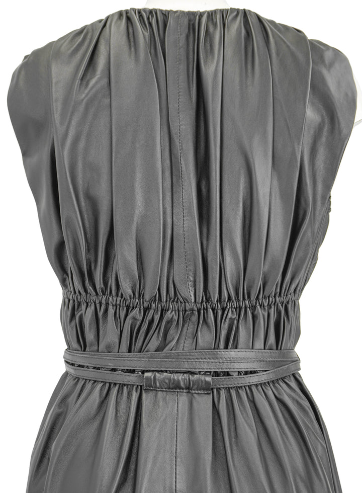 Altuzarra Leather Fiona Midi Dress in Black - Discounts on Altuzarra at UAL