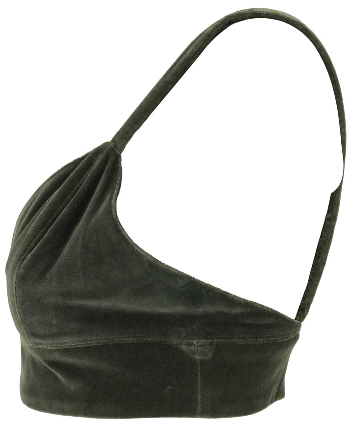 Moussy Velvet Bra Top in Brown - Discounts on Moussy at UAL