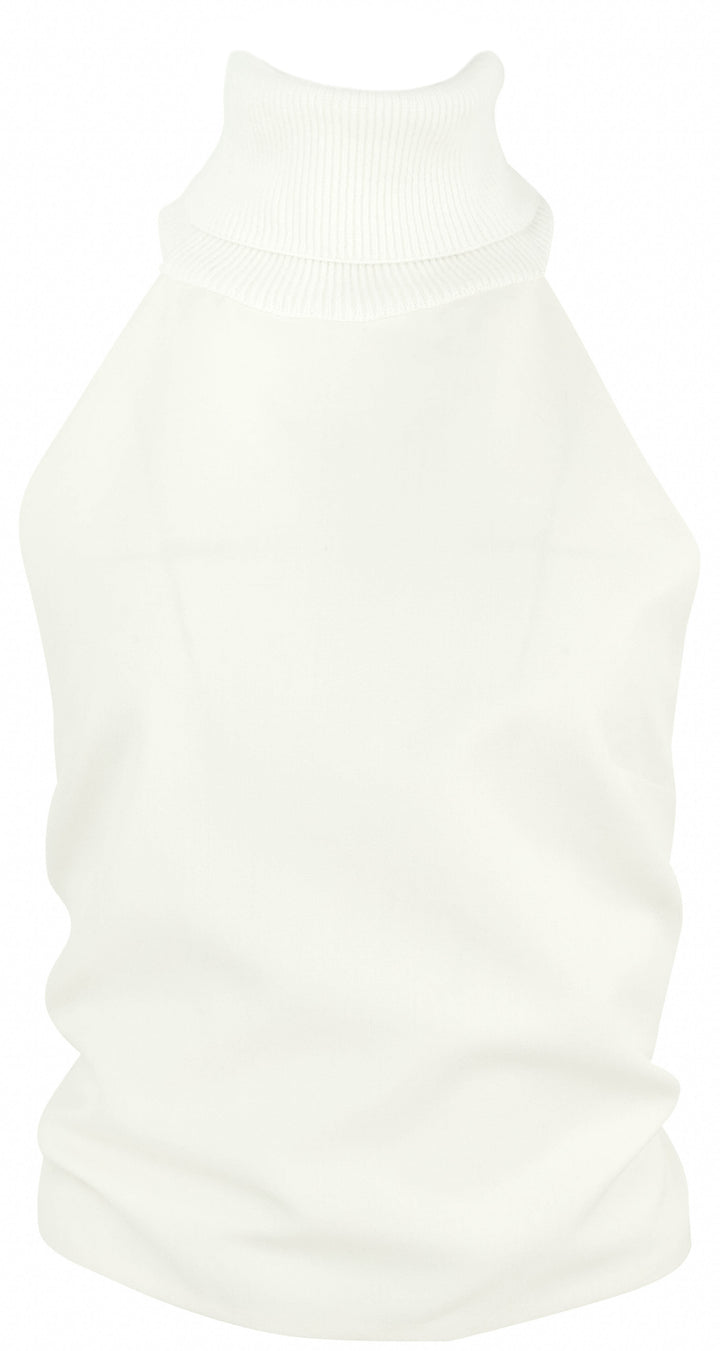 ALAÏA Mohair Wool Halter Top in Blanc - Discounts on ALAÏA at UAL