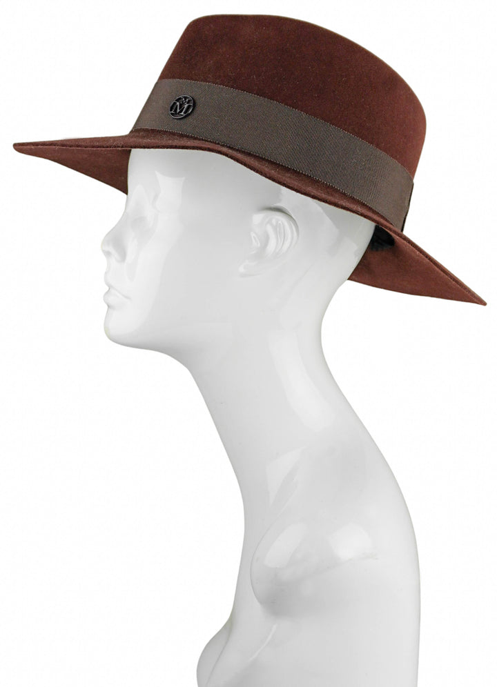 Maison Michel Wool Hat in Hickory - Discounts on Maison Michel at UAL