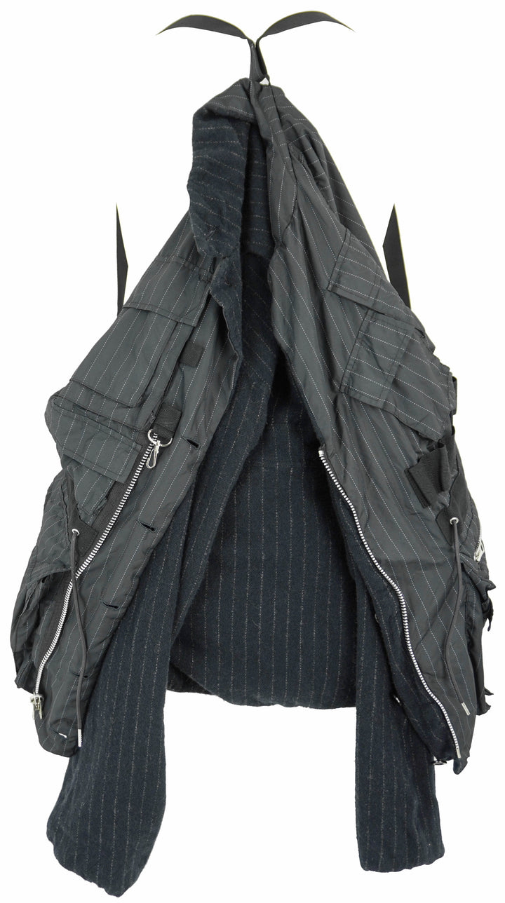 Sacai Wool Shrivel Reversible Jacket in Black - Discounts on sacai at UAL