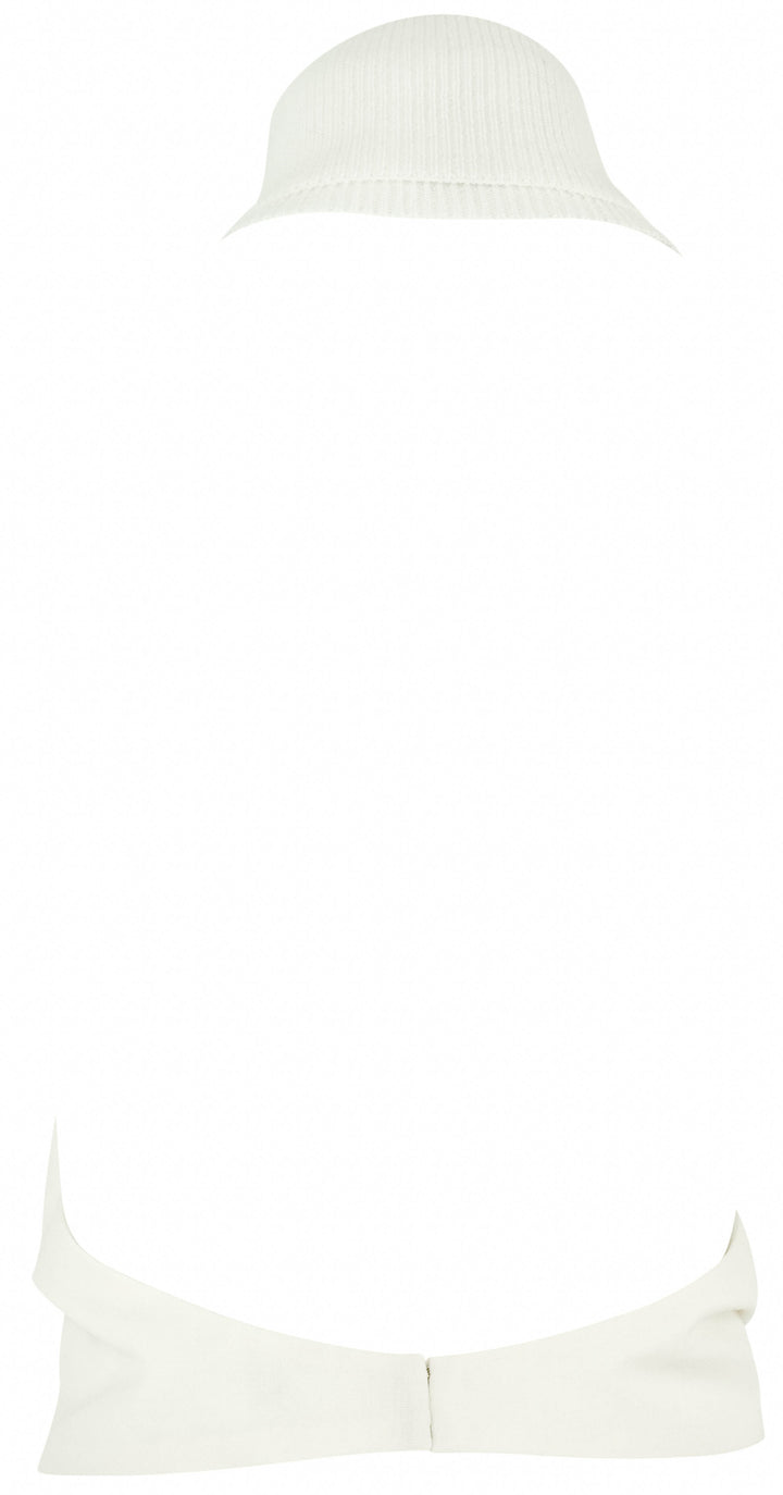 ALAÏA Mohair Wool Halter Top in Blanc - Discounts on ALAÏA at UAL