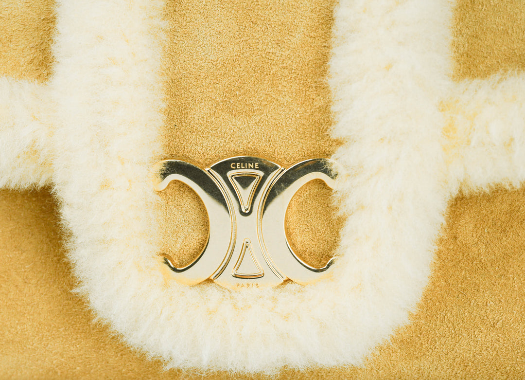 Celine Victoire Bag in Shearling and Suede - Discounts on Celine at UAL