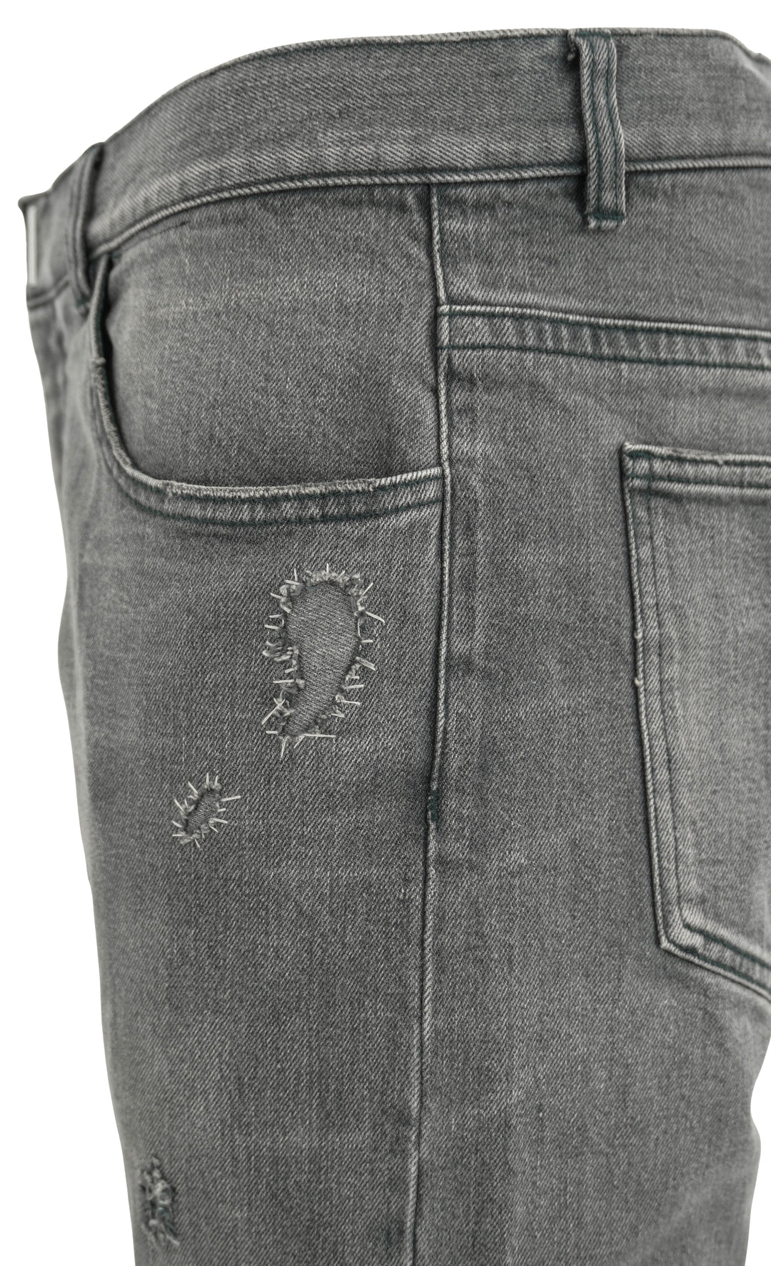 Givenchy Straight Fit Denim Trousers in Distressed Black - Discounts on Givenchy at UAL