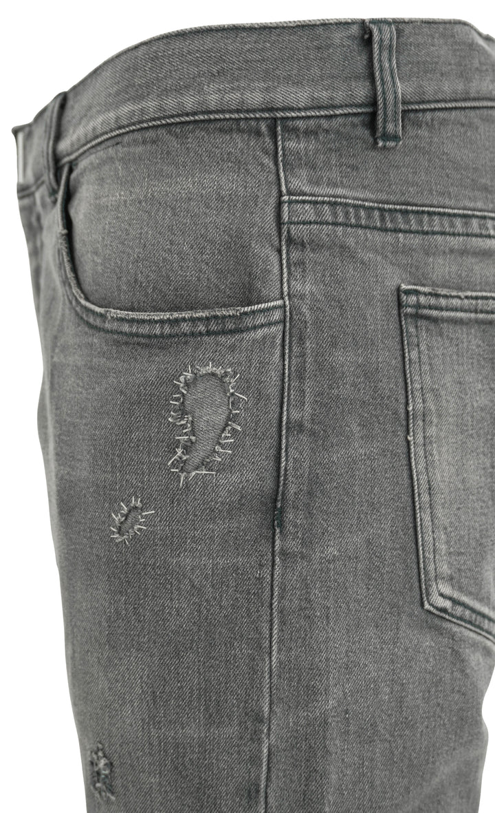 Givenchy Straight Fit Denim Trousers in Distressed Black - Discounts on Givenchy at UAL