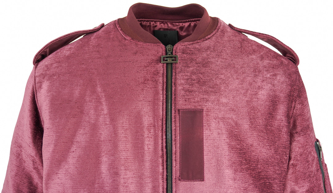 Givenchy Velvet Bomber Jacket in Old Pink - Discounts on Givenchy at UAL