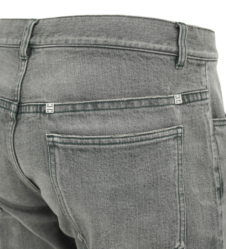 Givenchy Straight Fit Denim Trousers in Distressed Black - Discounts on Givenchy at UAL