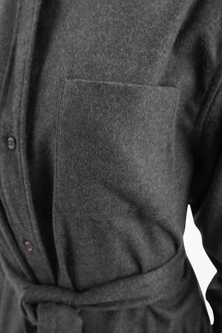 Thom Browne. Tie Waist Shirt Dress in Grey - Discounts on Thom Browne. at UAL