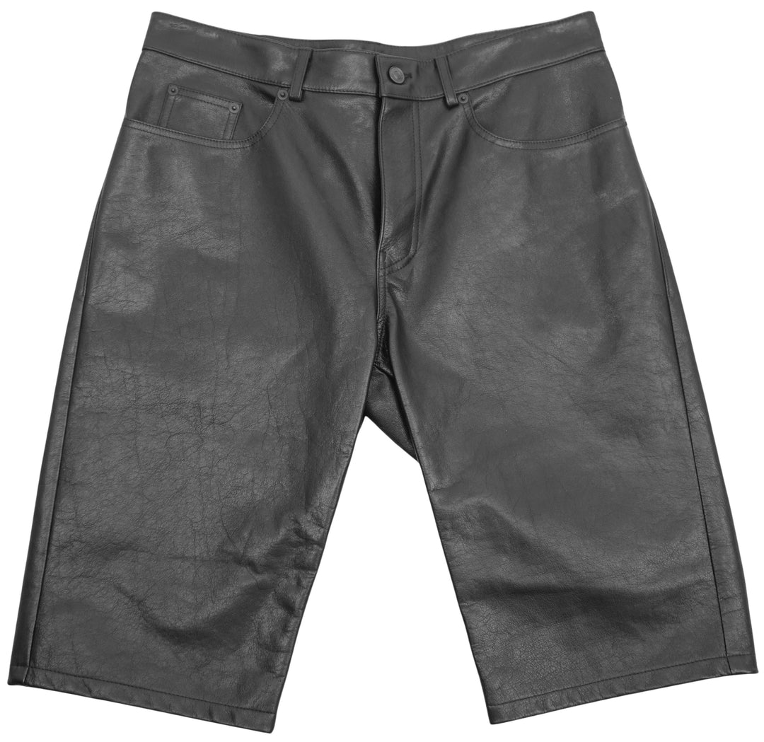 Balenciaga Leather Shorts in Black - Discounts on Balenciaga at UAL